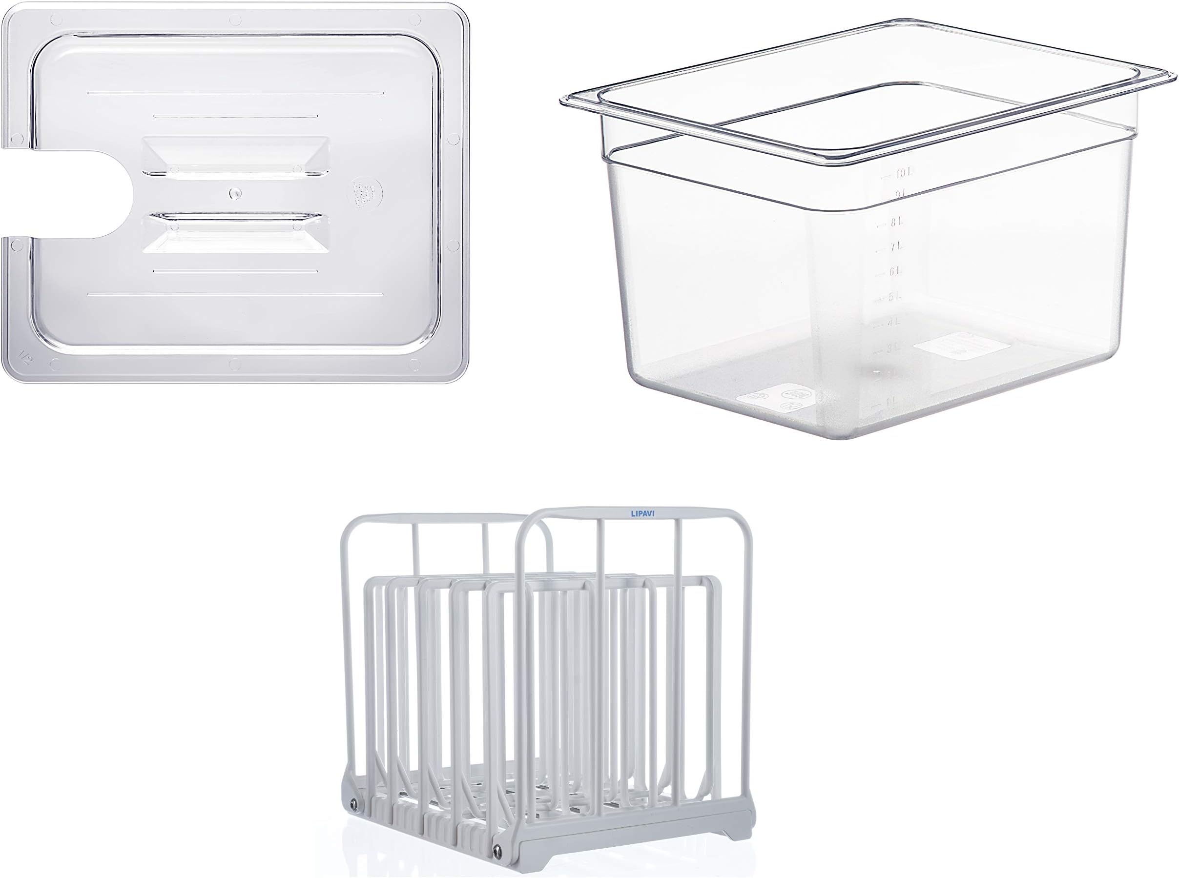 LIPAVIContainer, N-Rack and Lid for (JOL) ChefSteps Joule - Multiple sizes avaiable LIPAVI Sous Vide System - Family Size