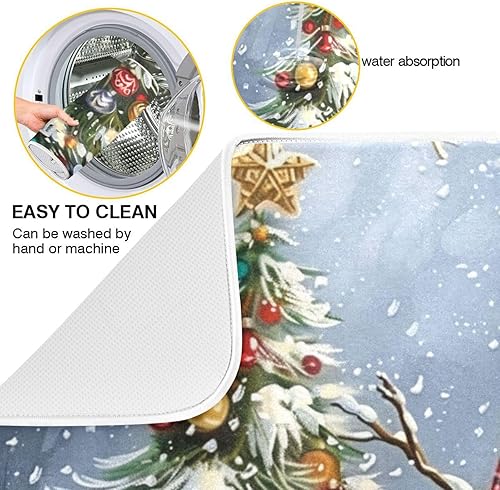 Vista 112 de Nautical Ocean Sea Turtle Dish Drying Mat for Kitchen Counter 18x24 in Starfish Retro Map Microfiber Drying Mats Absorbent Reversible Dish Pad Large