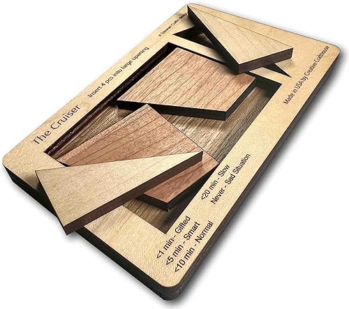 Miniatura 3 de para los amantes del rompecabezas - The Cruiser - 4 piezas de madera Brain Teaser - Difícil de comprar para regalos - Hecho en Estados Unidos