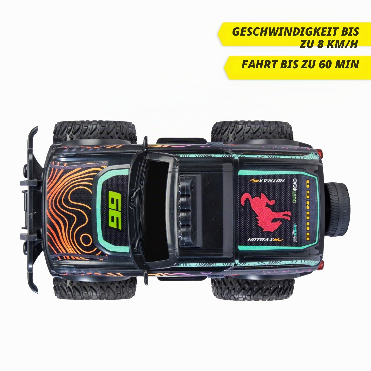 Dickie Toys - RC Monstertruck Ford Bronco (29 cm) - ferngesteuertes Auto ab 6 Jahre mit Licht, 10 km/h, Auto-Spielzeug für Kinder mit 2,4 GHz Fernbedienung, inklusive Batterien