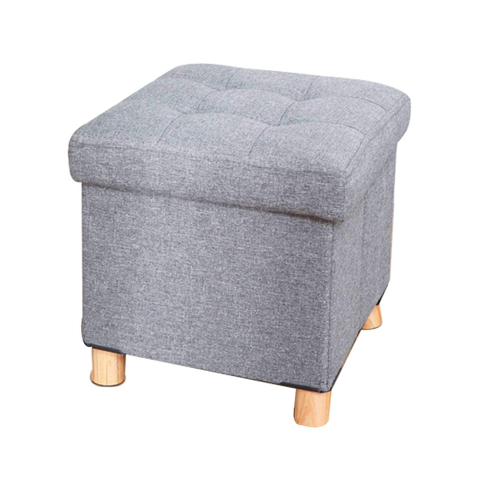 Pouf de rangement pliable en lin pour dissimuler le désordre du salon efficacement
