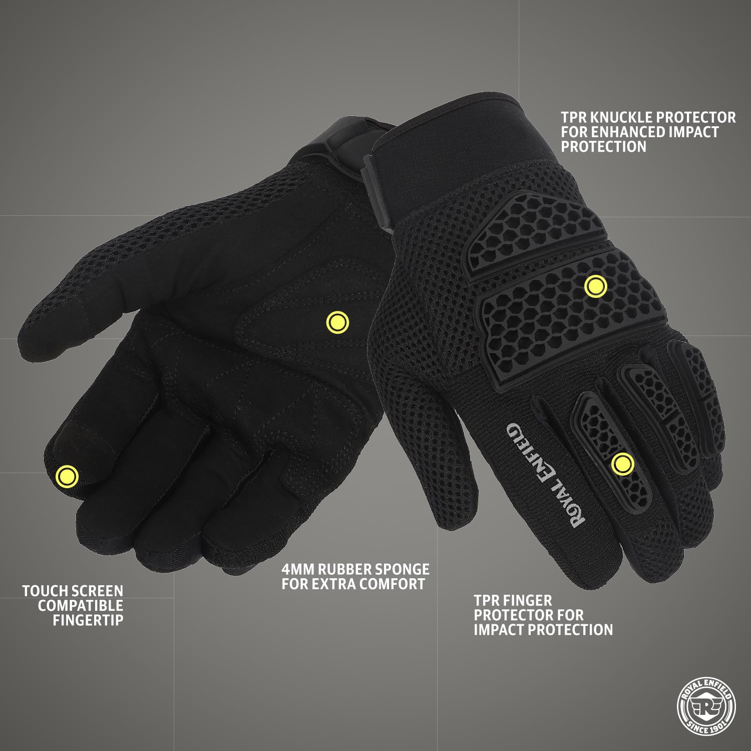 Royal Enfield Street Ace Riding Gloves | Air Mesh- optimum
