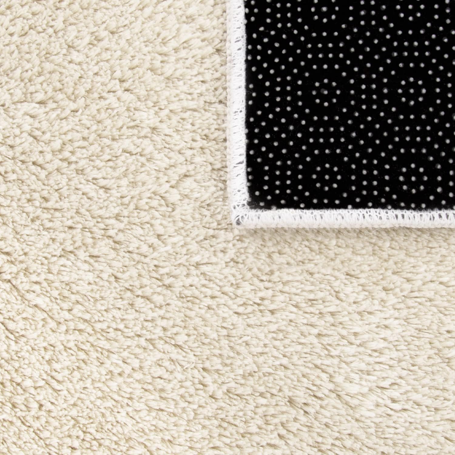 Paco Home Soft Area Rug in Cream Cozy Rug Anti-Slip Solid Color Washable, Size: 6'7" Round