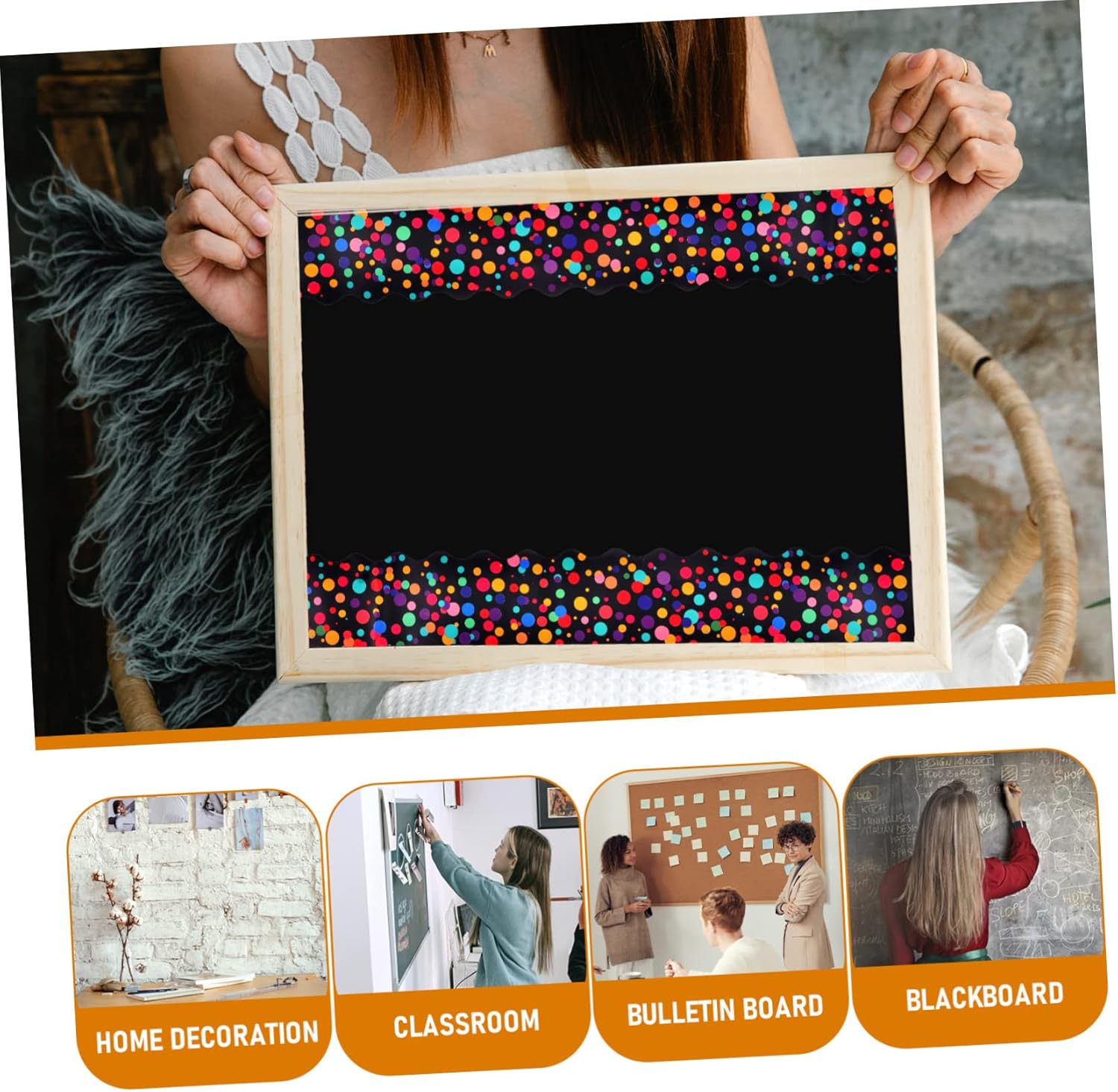 Angoily 1Roll Dot Bulletin Board Border Stickers Decorative Borders for Classroom Office and Blackboard Decor for Bulletin Board Decorations 8 719bVVNWCIL. AC SL1500