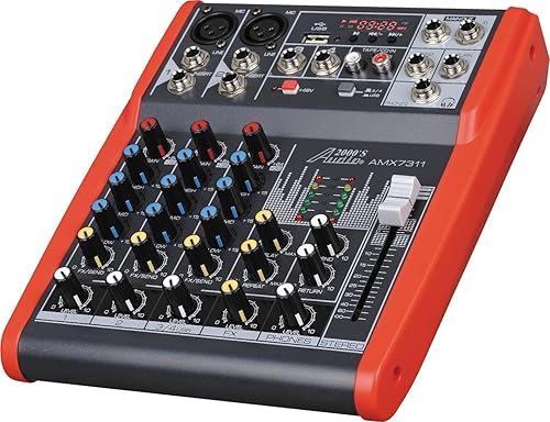 Miniatura 4 de Audio2000'S AMX7303- Mezclador de audio profesional de cuatro canales con procesador USB y DSP