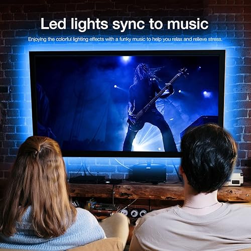 Vista 14 de DAYBETTER Luces LED para TV, tira de luces LED de 9.8 pies para TV de 32 a 55 pulgadas, retroiluminación LED de TV RGB, sincronización de música