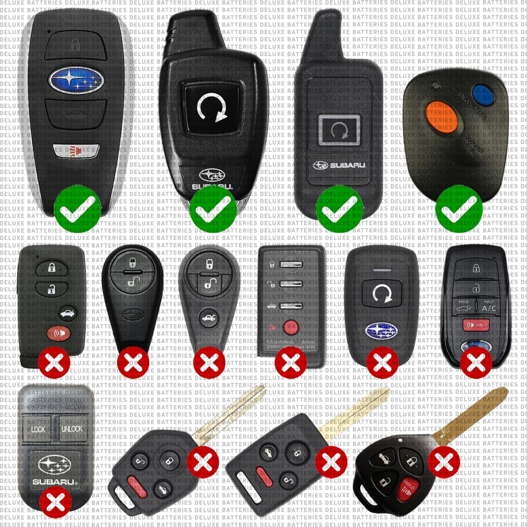 Key Fob Replacement Batteries for Subaru (Outback Forester Crosstrek Ascent Impreza Legacy WRX BRZ) Smart Remote (Pack of 2) (Check Fitment Guide)