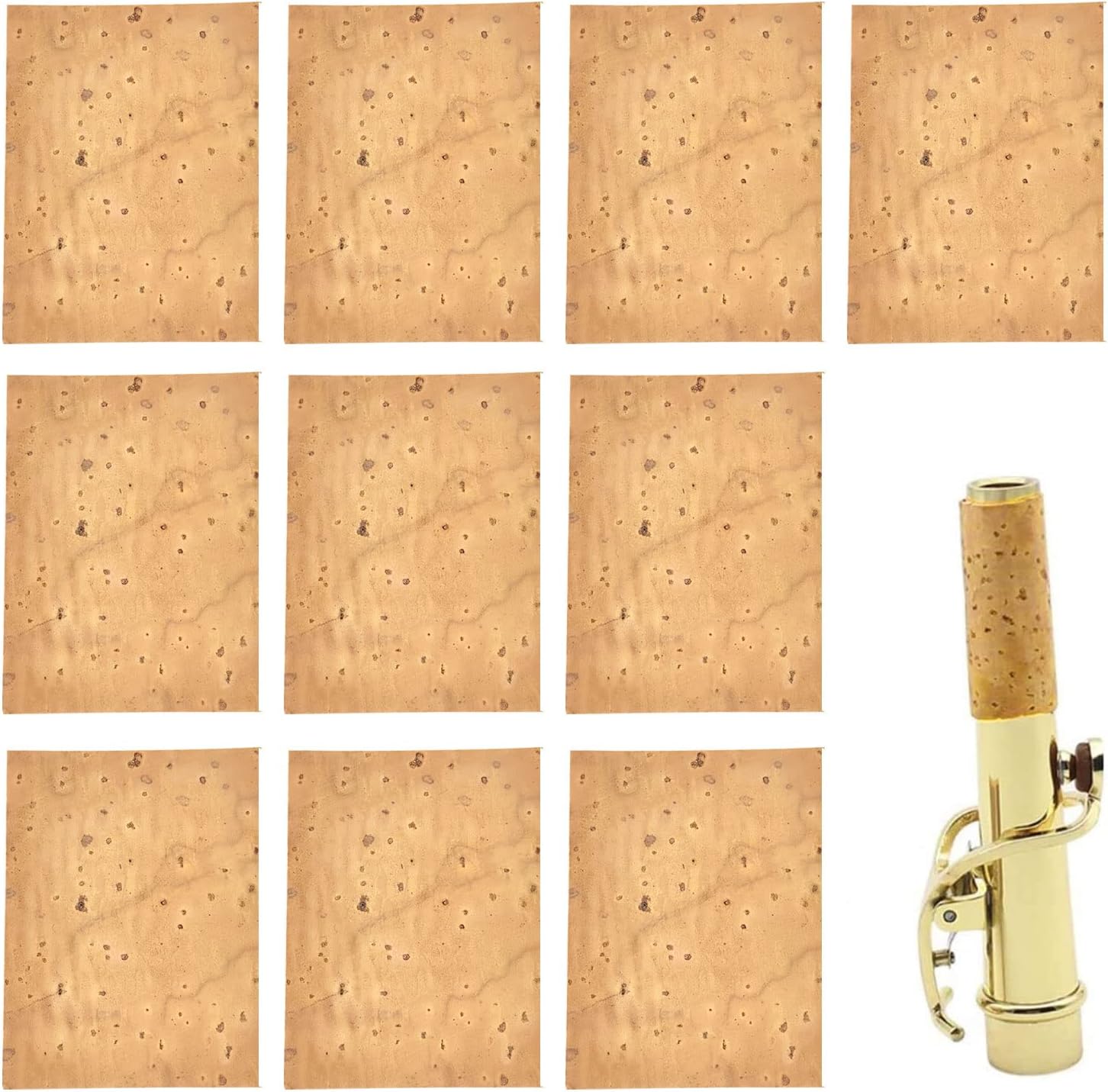 Sax Neck Cork, 10 Pcs Universal Sax Saxophone Neck Joint Cork Sheet Saxophone Cork
