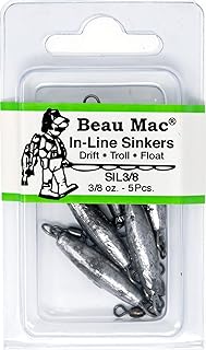 Beau Mac SIL3/8 Sinker in-Line W/Crane Swivels 3/8oz Small