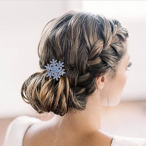 Miniatura 4 de EVER FAITH peineta navideña con forma de copo de nieve de cristal australiano