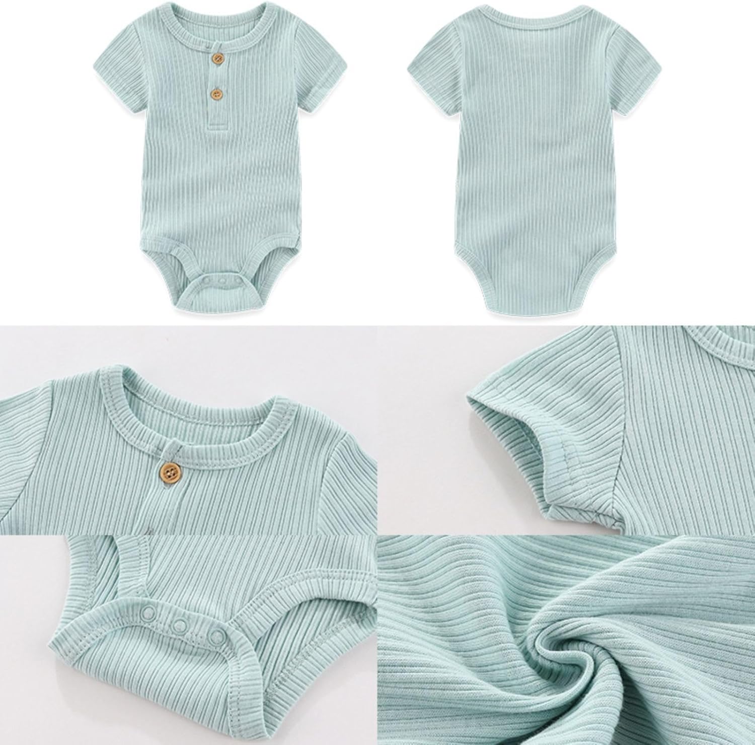 Four Seasons Baby Boy Girl Bodysuits 5-Pack Cotton Comfort Short Sleeve Baby Clothes Soft Infant Outfits - Image 2