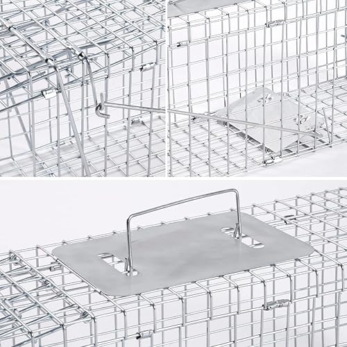 Miniatura 10 de Meibangzz Trampas para animales, trampa de animales vivos para gatos, conejos, ardillas, trampa para gatos callejeros, trampas vivas para mapaches,