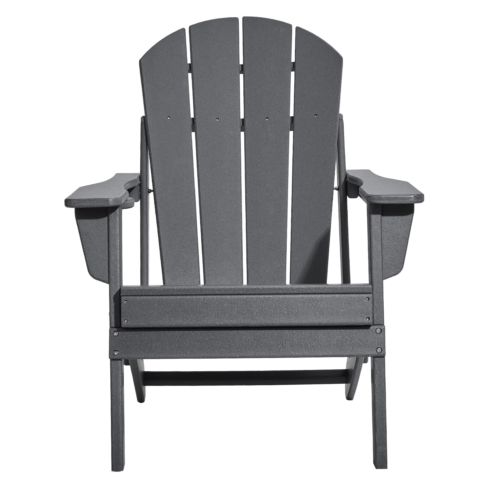VEVOR Chaise Adirondack en Plastique, Lot de 2, Fauteuil de Jardin Pliant Portable, Charge 181,4 kg, avec Porte-Gobelet, Accoudoir Relaxant, pour Toutes Saisons, Extérieur, Patio, Arrière-Cour, Gris