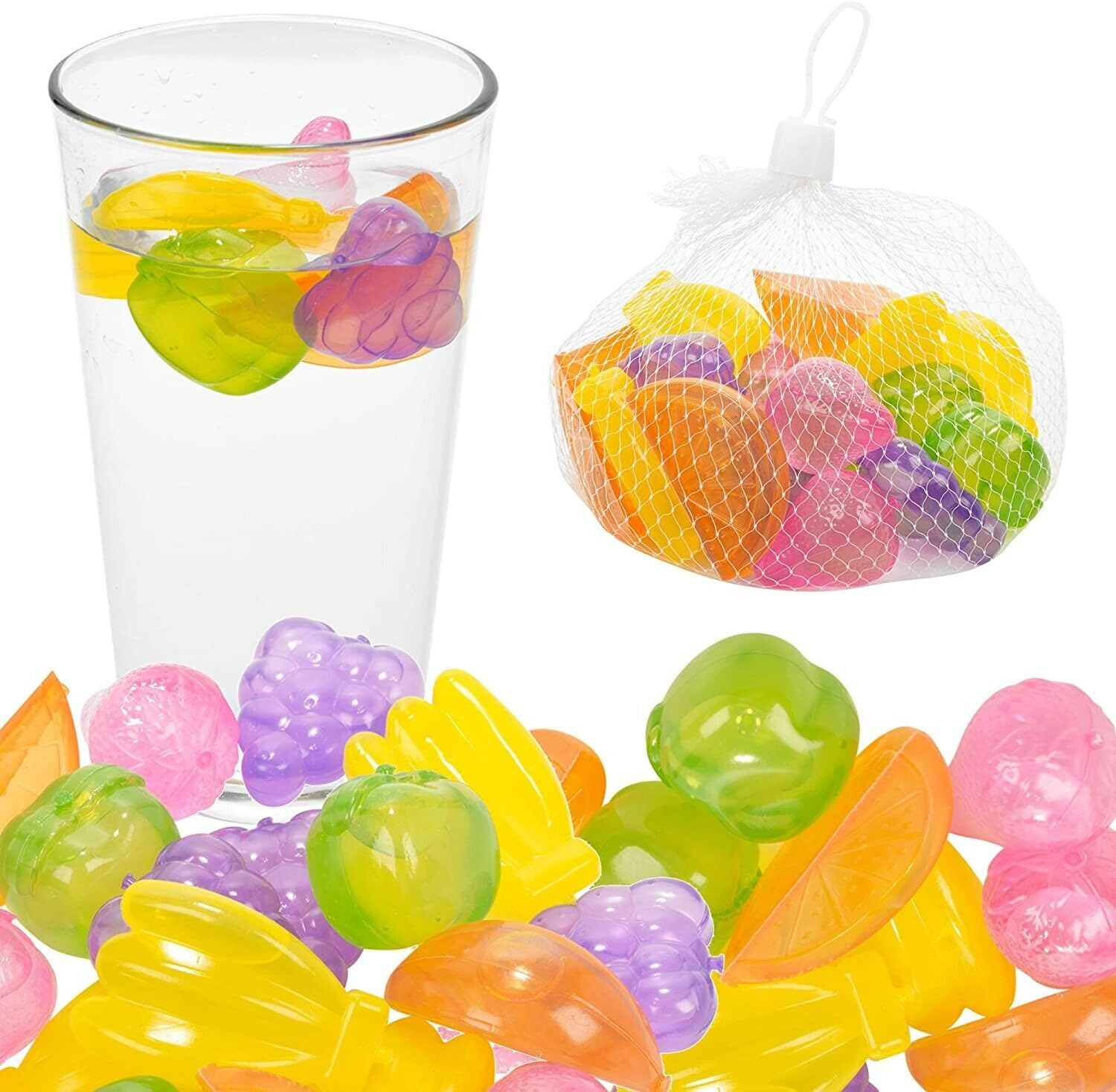 40/60 Pack Reusable Fruit Shaped Ice Cubes for Drinks Frozen Cold Drink Chilled Ice Cubes (60 Pack), Multicolor - Image 3