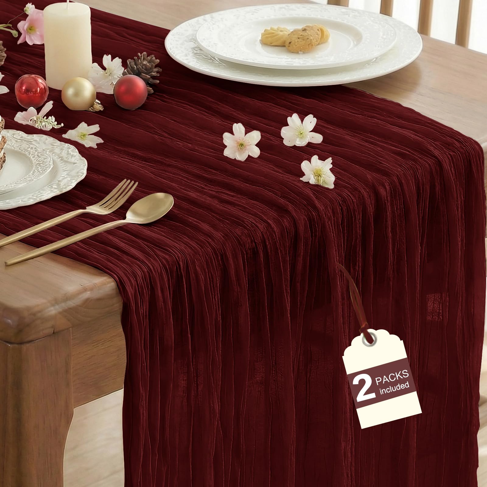 Pink Cheesecloth Table Runners - Fall Party Decor -22