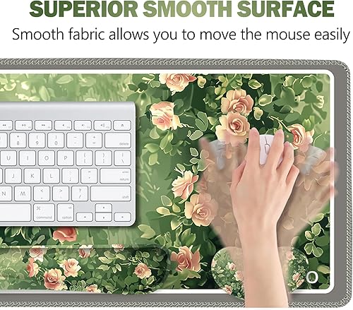 Miniatura 98 de ARTSO Juego de alfombrillas de mouse grandes para juegos, soporte para reposamuñecas para teclado + cojín de muñeca para mouse + alfombrilla de