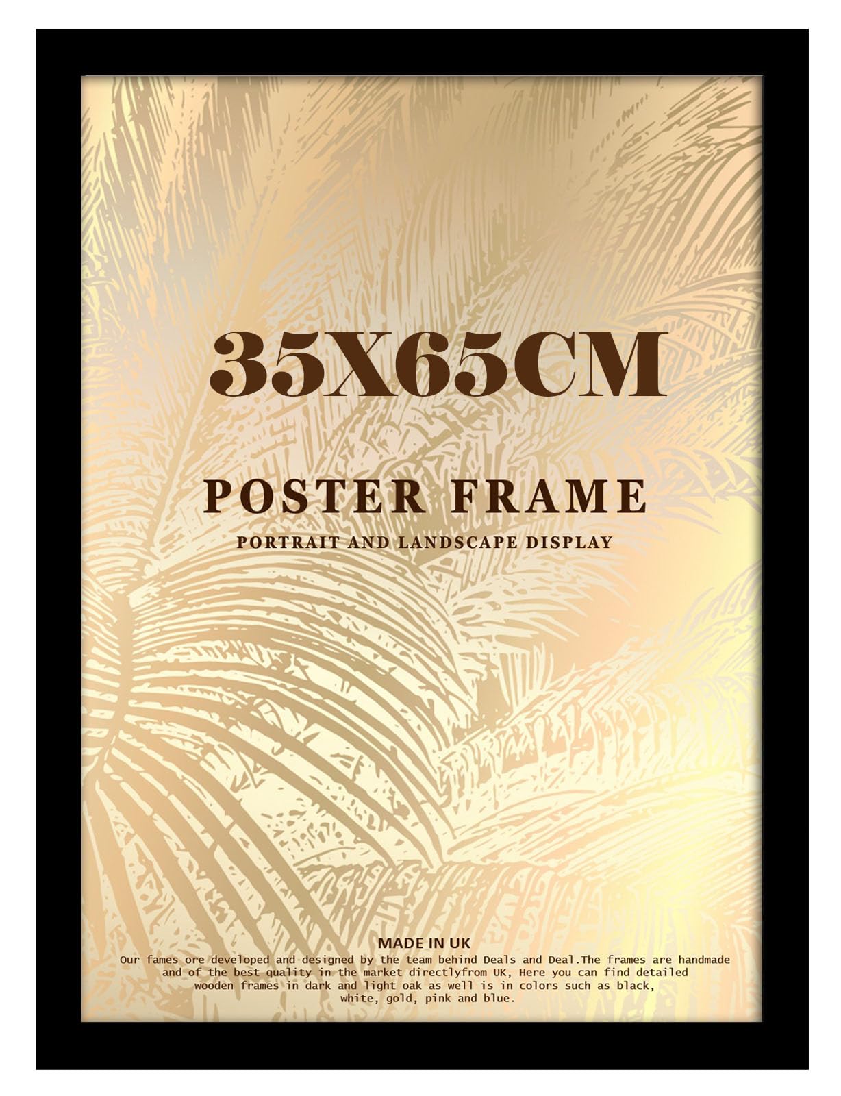 DEALS ON DEAL Minimalist Slim Profile Matt Black Poster Frame 65x35cm MDF Picture Frame for Jigsaw Puzzles Shatter-Proof Front Portrait/Landscape Ideal for Home & Office Décor