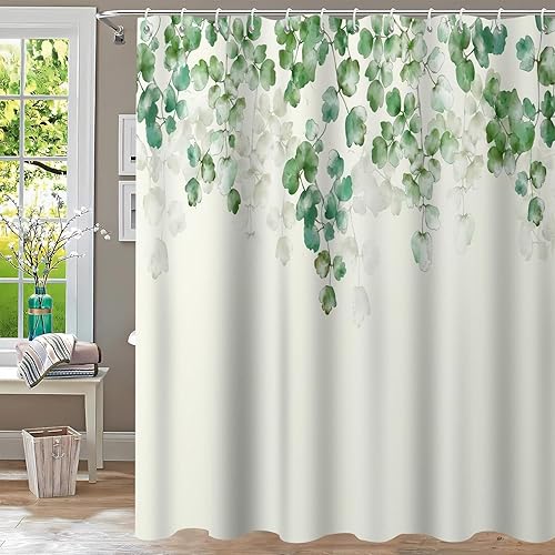 Miniatura 2 de Guo Long Xu Misty Forest - Juego de cortinas de ducha de tela impermeable para baño, árbol natural, montaña, bosque, decoración de baño, cortina con