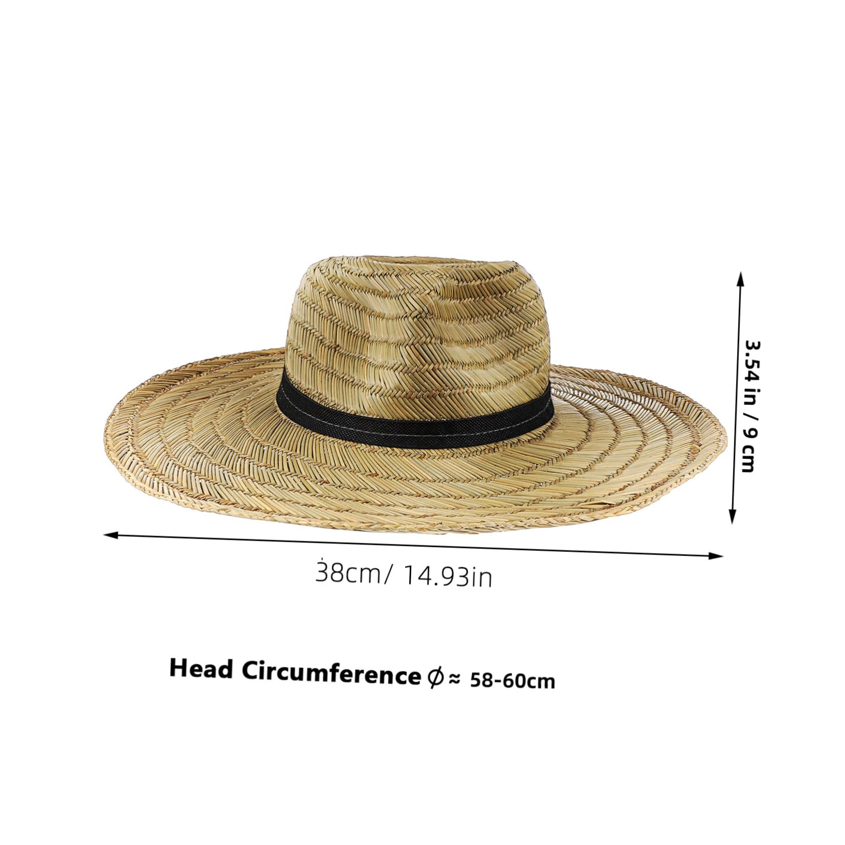 Toyvian Cappello da Sole in Paglia per Uomo con Ampia Falda, Protezione UV e Design Estivo per Escursioni e Shopping All'aperto