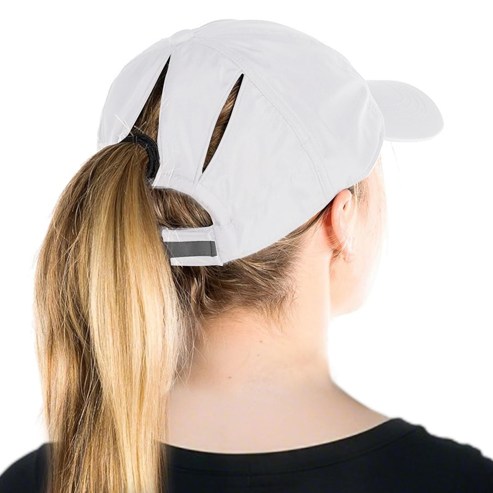 TOP-EX Übergroße Baseballkappe für Damen, Größe L, XL, XXL, hoher Pferdeschwanz, unordentlicher Dutt, verstaubar, unstrukturiert, UV 50, Baseballkappe, Laufmütze