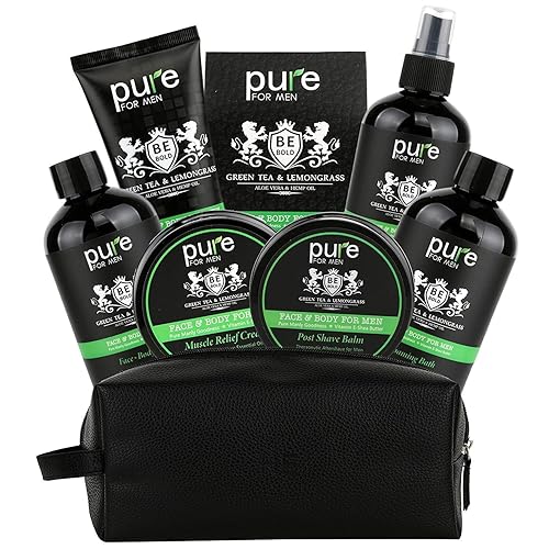 Cesta de regalo de spa para hombres, juego de regalo de baño y cuerpo. Cesta de spa para hombre para regalos de vacaciones para él (XL)