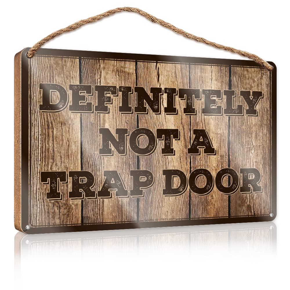 Funny Man Cave Signs Definitely Not A Trap Wooden Sign Retro Decor Farmhouse Decor For The Home(15X28CM)