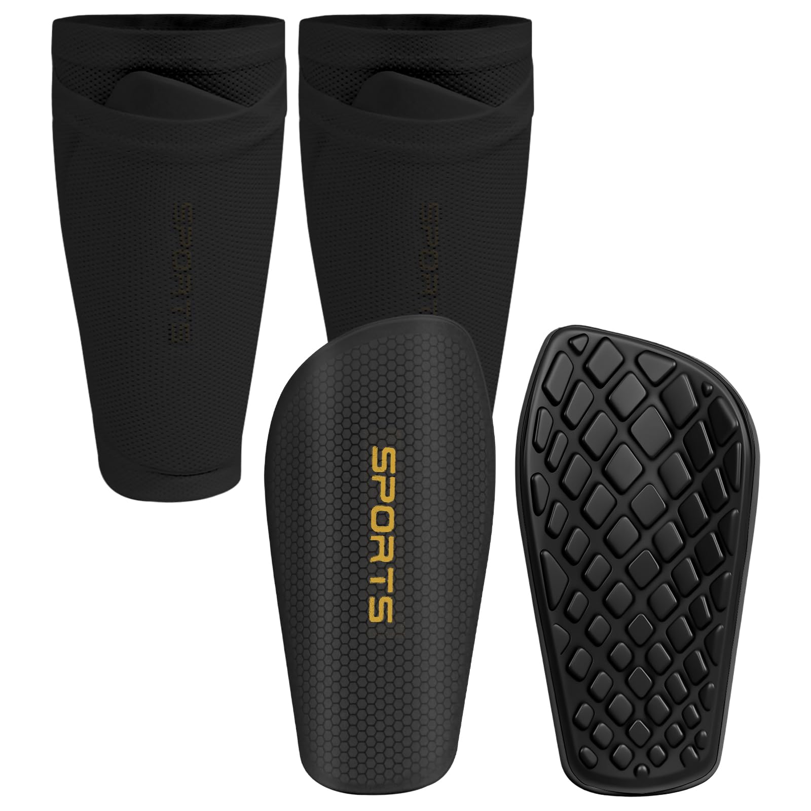 DiULi Espinilleras Futbol Niño, Espinilleras Pequeñas, Sujeta espinilleras de Fútbol, Medias y Calcetines con Bolsillo para Caneleiras Futbol Criança, Protección Total