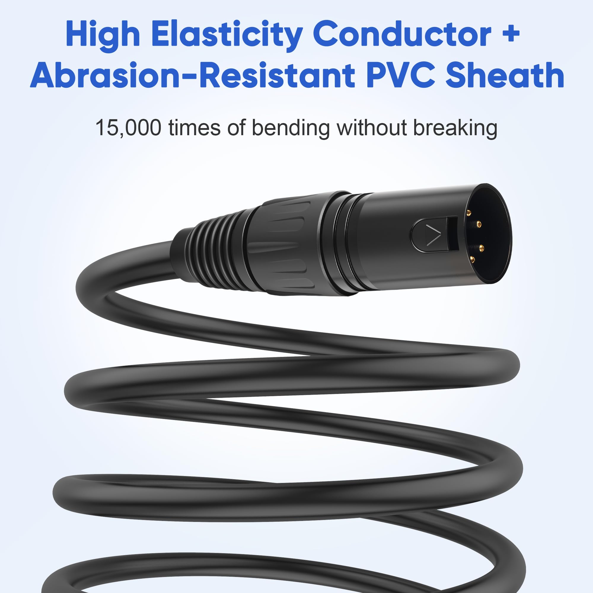 Cable XLR de 4 pines, 10 pies profesional de alta fidelidad blindado XLR macho a hembra, cable de conexión de extensión de audio equilibrado para auriculares y micrófono, cable de alimentación para