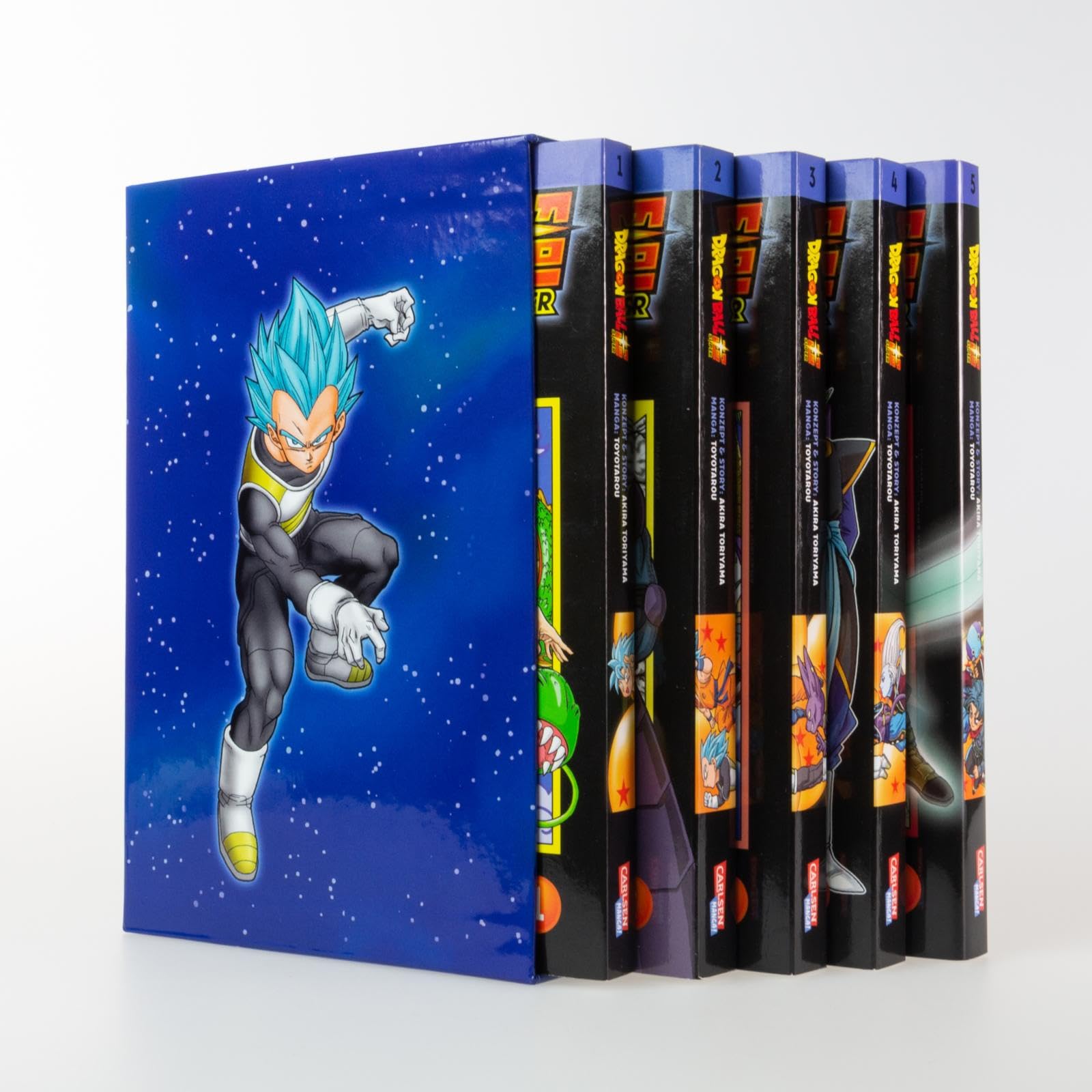 Dragon Ball Super Bände 1-5 im Sammelschuber mit Extra: Die Fortsetzung der Action-Manga-Serie ab 10 Jahren über epische Schlachten und kosmische Abenteuer