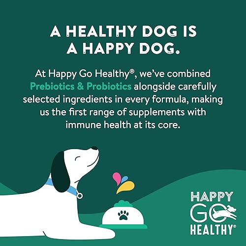 Miniatura 5 de Happy Go Healthy - Suplementos de salud intestinal para perros  Decoración de alimentos prebióticos y probióticos con raíz de jengibre, algas