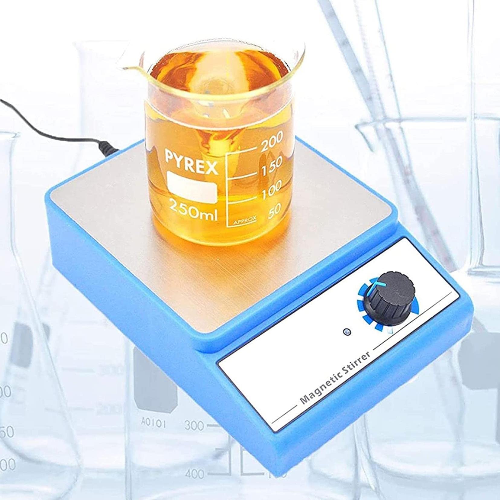 Mieszadło magnetyczne do sprzętu laboratoryjnego, mini mikser magnetyczny z prętem mieszającym 0-3000 obr/min, maksymalna pojemność mieszania: 3000 ml, odpowiedni do ag