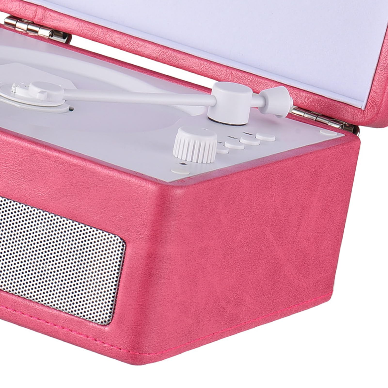 CHICIRIS Music Player Record Player, CD con Batteria Ricaricabile Turntable, Portatile, per Appassionati di Musica, Output di Input 3,5 Mm (PINK)