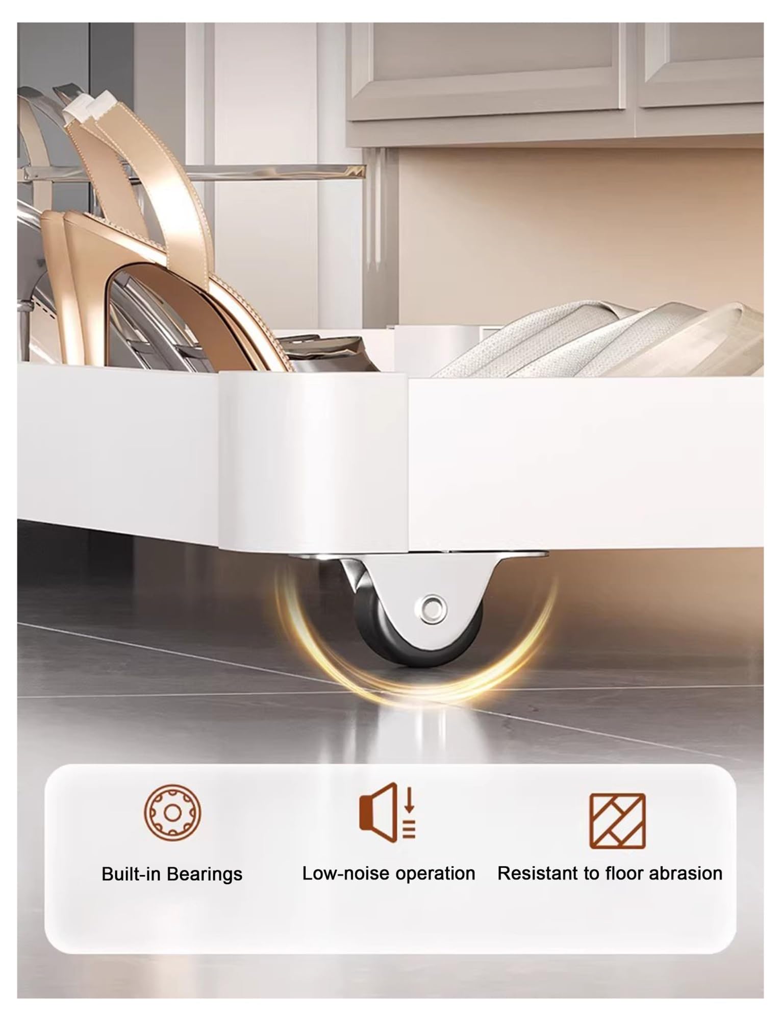 Scarpiera estraibile sotto armadio cassetto armadio meccanismo push-to-open design senza maniglie per piccole camere da letto