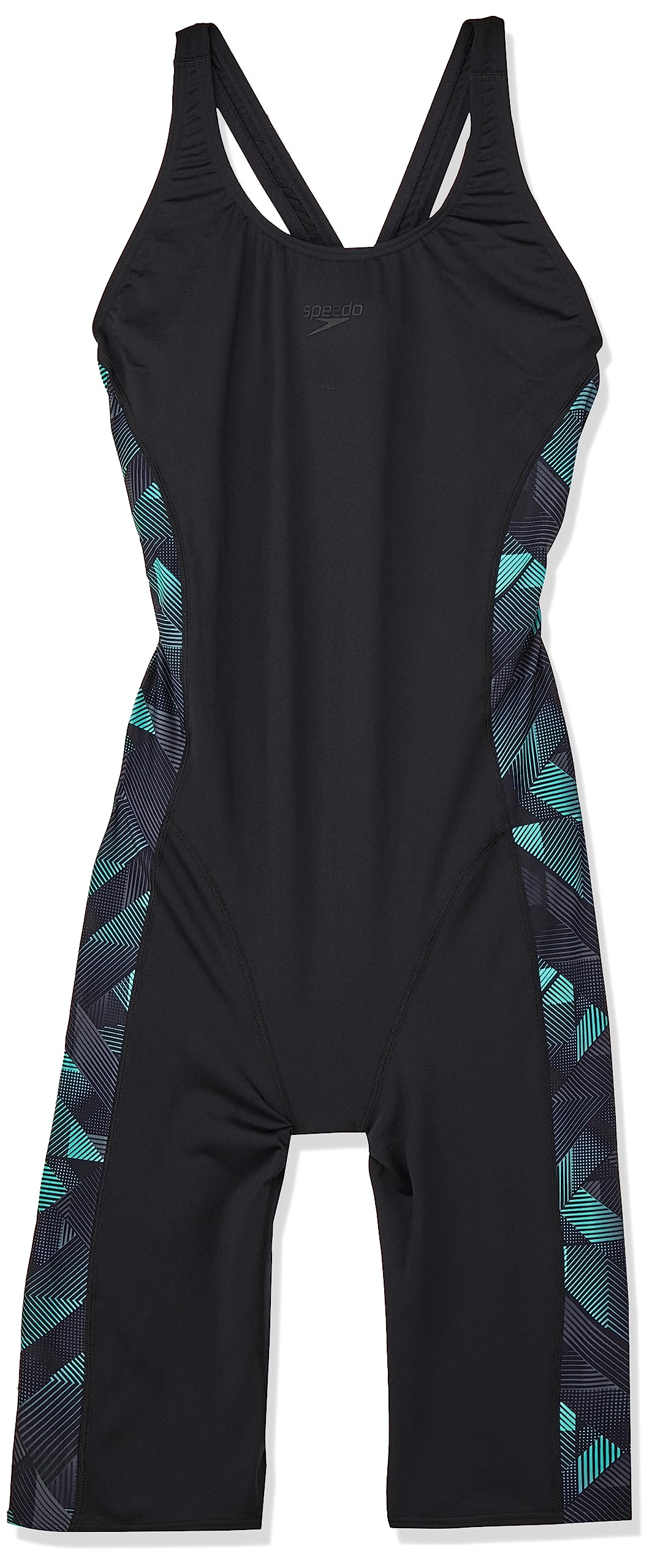 Speedo Womens Leaderback Kneesuit One Piece Swimsuit (pack of 1) 36 Black/Tile