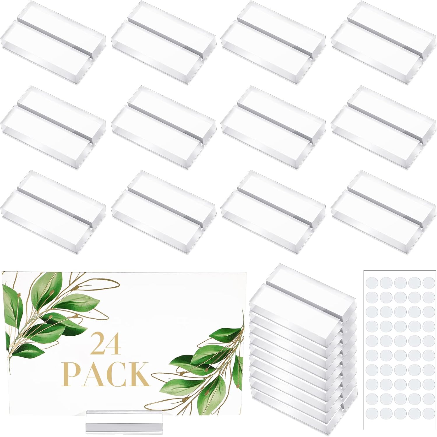 Vicenpal Acrylic Place Card Holder 2 inch Clear Acrylic Stand Mini