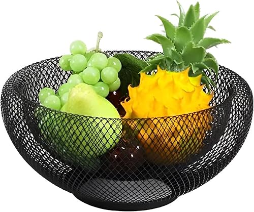 Miniatura 2 de GWEOBZ Cesta de frutas de metal para mostrador de frutas de malla, cuenco de frutas para cocina, centro de mesa decorativo, soporte redondo para