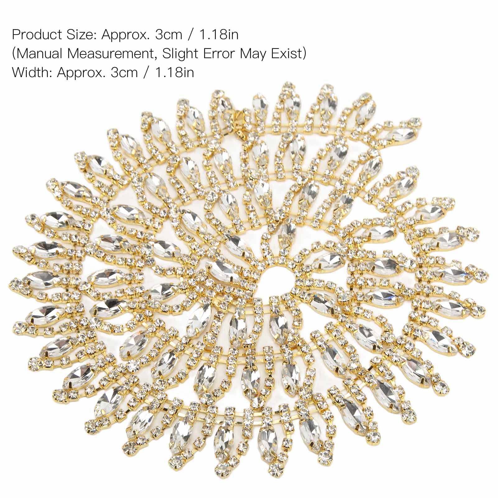 Jenngaoo Nappa Strass Trim, 1 Yard Catena con Nappa di Strass con Frange Luccicanti Decorazione Frangia Strass Nastro per Scarpe, Borsa, Decorazione di Nozze