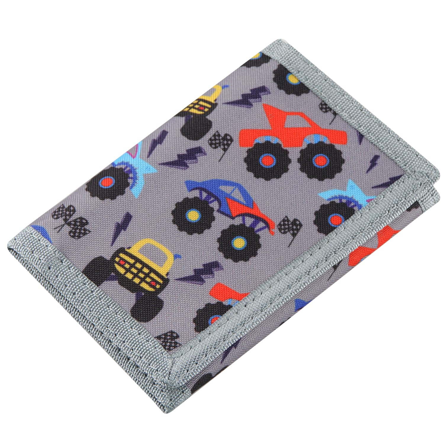 Monster Truck Kids RFID Wallet - Magic Sticker, Coin Pocket, Ages 4-12