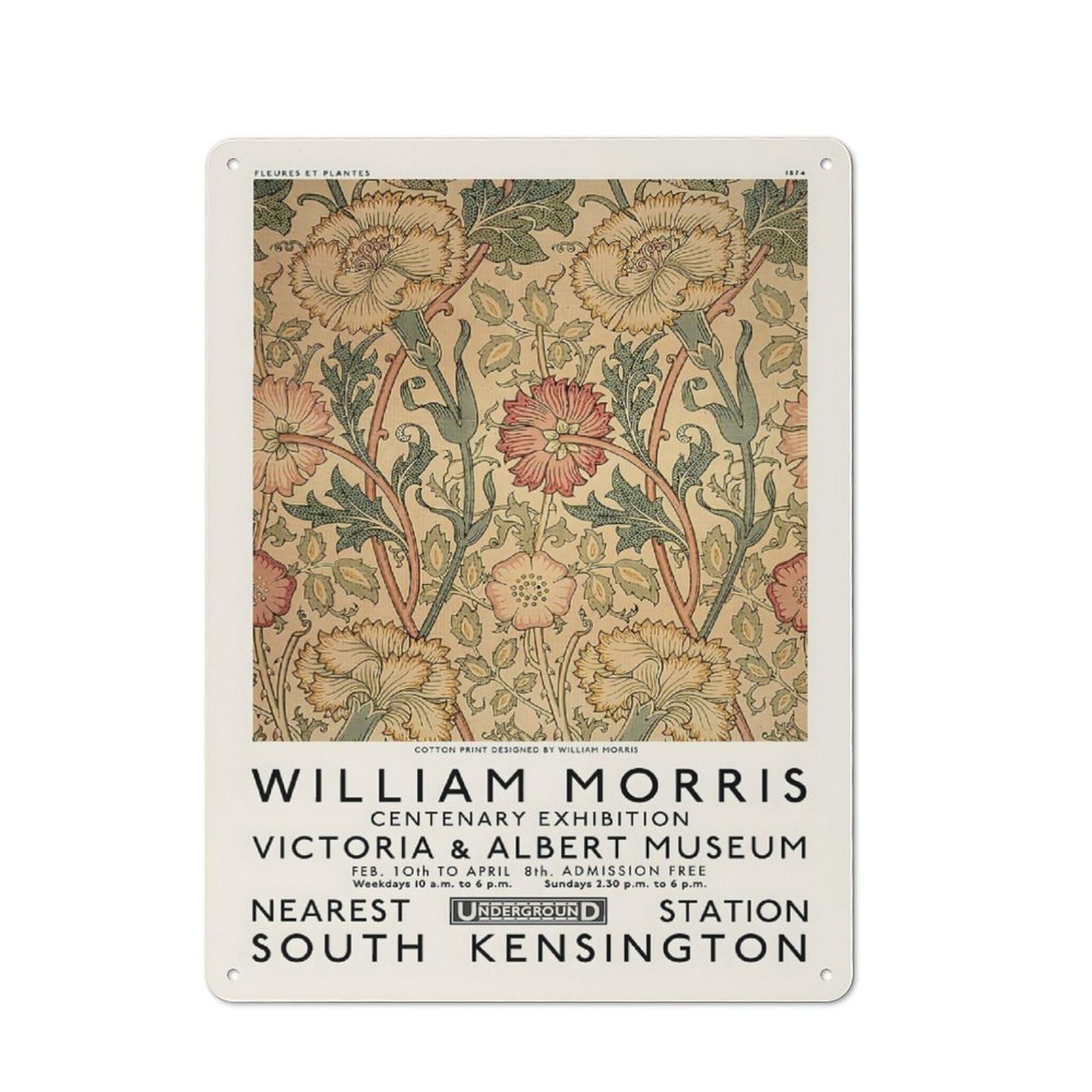 Junmoney Style-20 William Morris Shop Front Style Metal Wall Decor 40X30cm, Bistro Metal Sign For Takeaway, Bar, Kitchen Or Counter Area