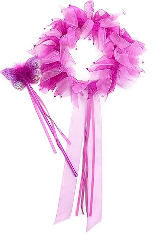 Little Adventures Fairy Princess Halo & Wand Juego de accesorios para niños, accesorios de juego de simulación y fiesta