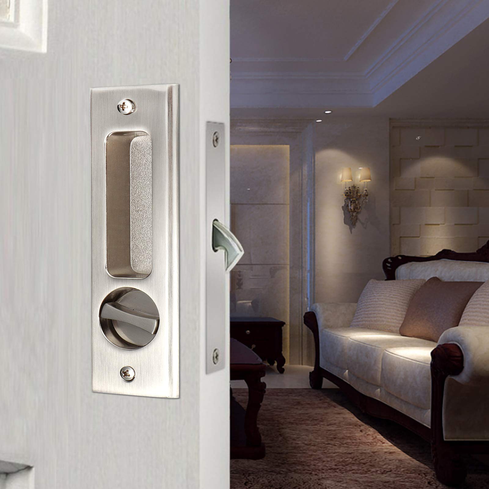 Ensemble De Serrure De Porte Coulissante En Alliage De Zinc