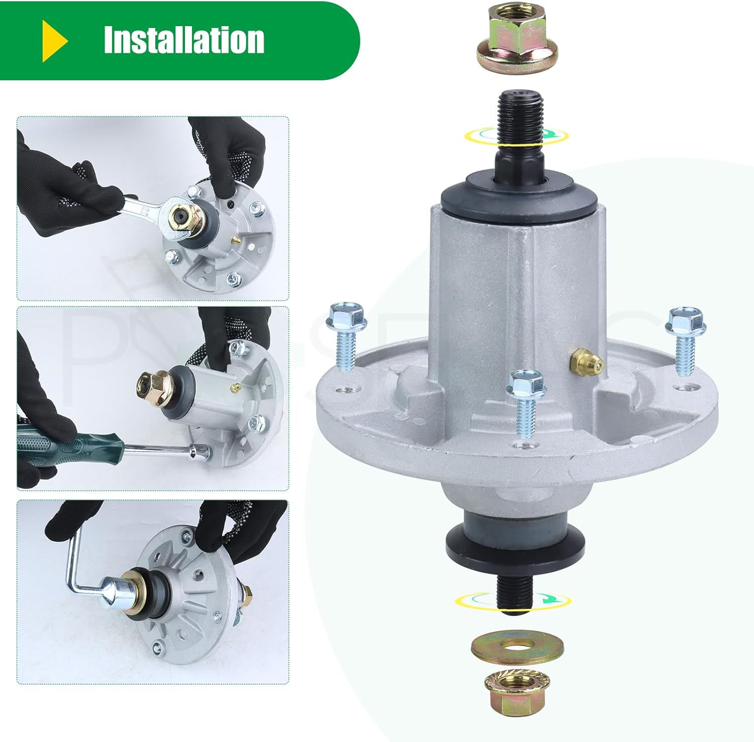 2 Pack AM143469 Spindle Assembly Pre-Greased Replaces John Deere AM136733 Spindle, John Deere AM143469, AM134292, AM137097 for John Deere 38 42 inch X300 Z225 Z245 X304 Z23 X324 X310 Tractors
