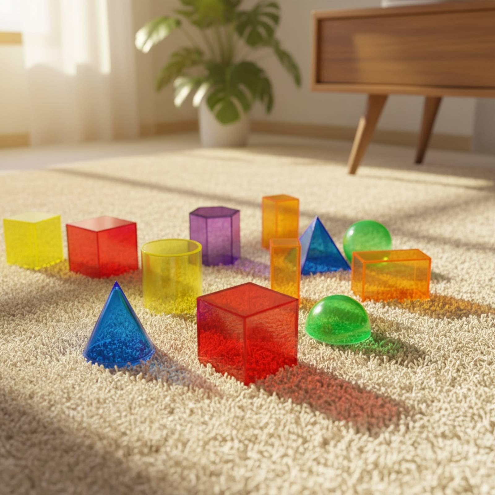 predolo 1 Sólidos Geométricos Transparentes Transparente Set de Formas Geométricas 3D Manipulativo Matemático Figuras Geométricas Huecas para Maestros, 5CM, 12PCS Bolsa OPP
