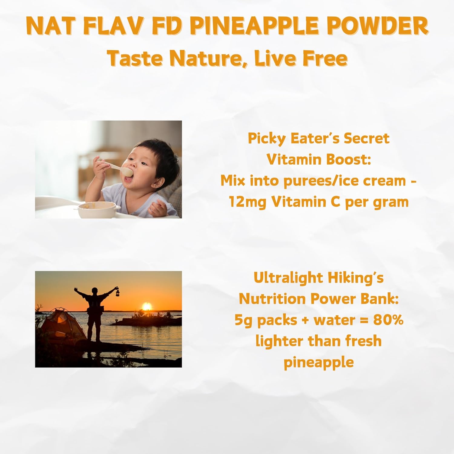 NAT FLAV Freeze Dried Pineapple Powder – 10.5oz/300g | 100% Natural, No Added Sugar, No Preservatives | Pure Tropical Flavor for Smoothies, Baking & More | Non-GMO & Vegan Friendly - Image 6
