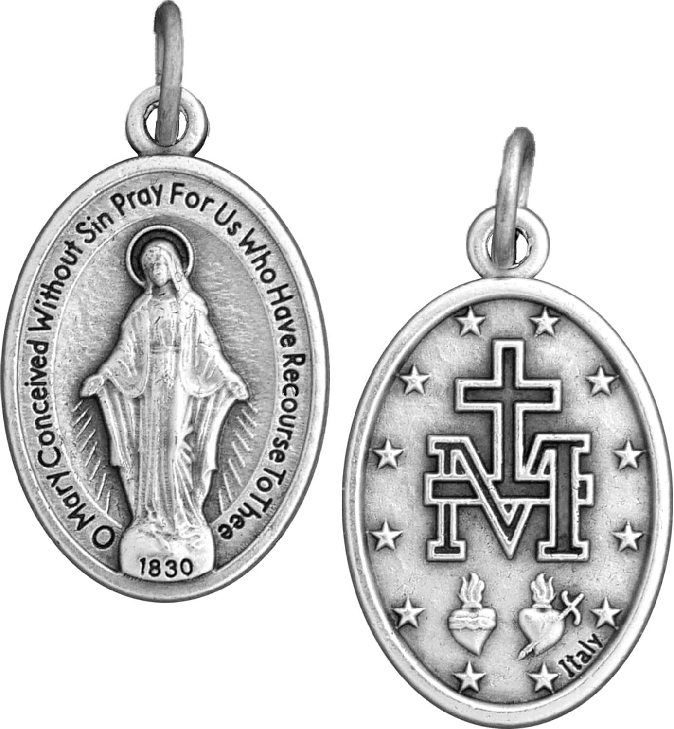Miraculous Medals Bulk Pack (Regular 1 inch) Silver-Plated Medals Made in Italy - Catholic Gifts for Evangelization - Image 2