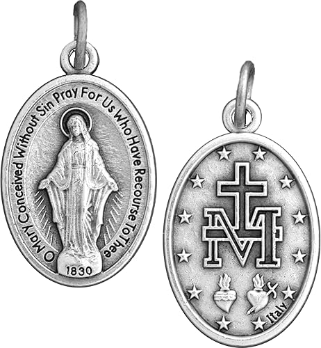 Miraculous Medals Bulk Pack (Regular 1 inch) Silver-Plated Medals Made in Italy - Catholic Gifts for Evangelization