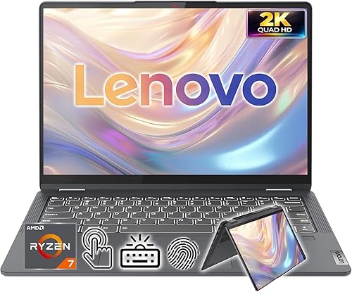 Lenovo IdeaPad - Laptop con pantalla táctil 2.2K QHD 2 en 1 de 14 pulgadas | Procesador AMD Ryzen 7 | Win 11 | 16 GB de RAM | SSD PCIe de 1 TB |