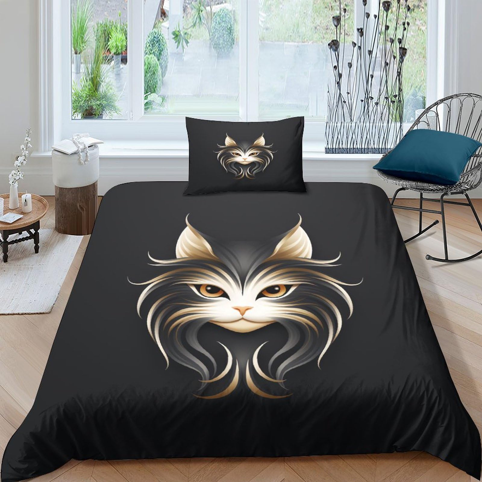 Housse de couette Panthère Noire 3D, le cadeau idéal pour lit simple