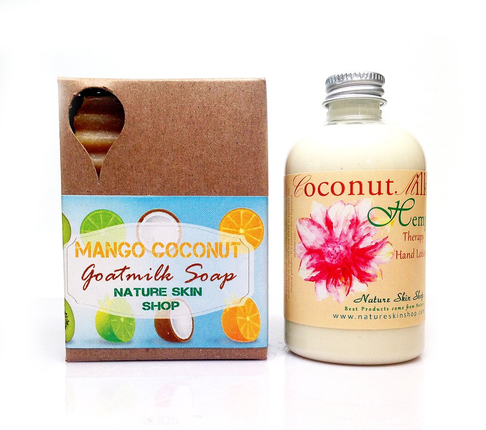 Coconut Hemp Hand Lotion And Coconut Mango Soap Gift Set