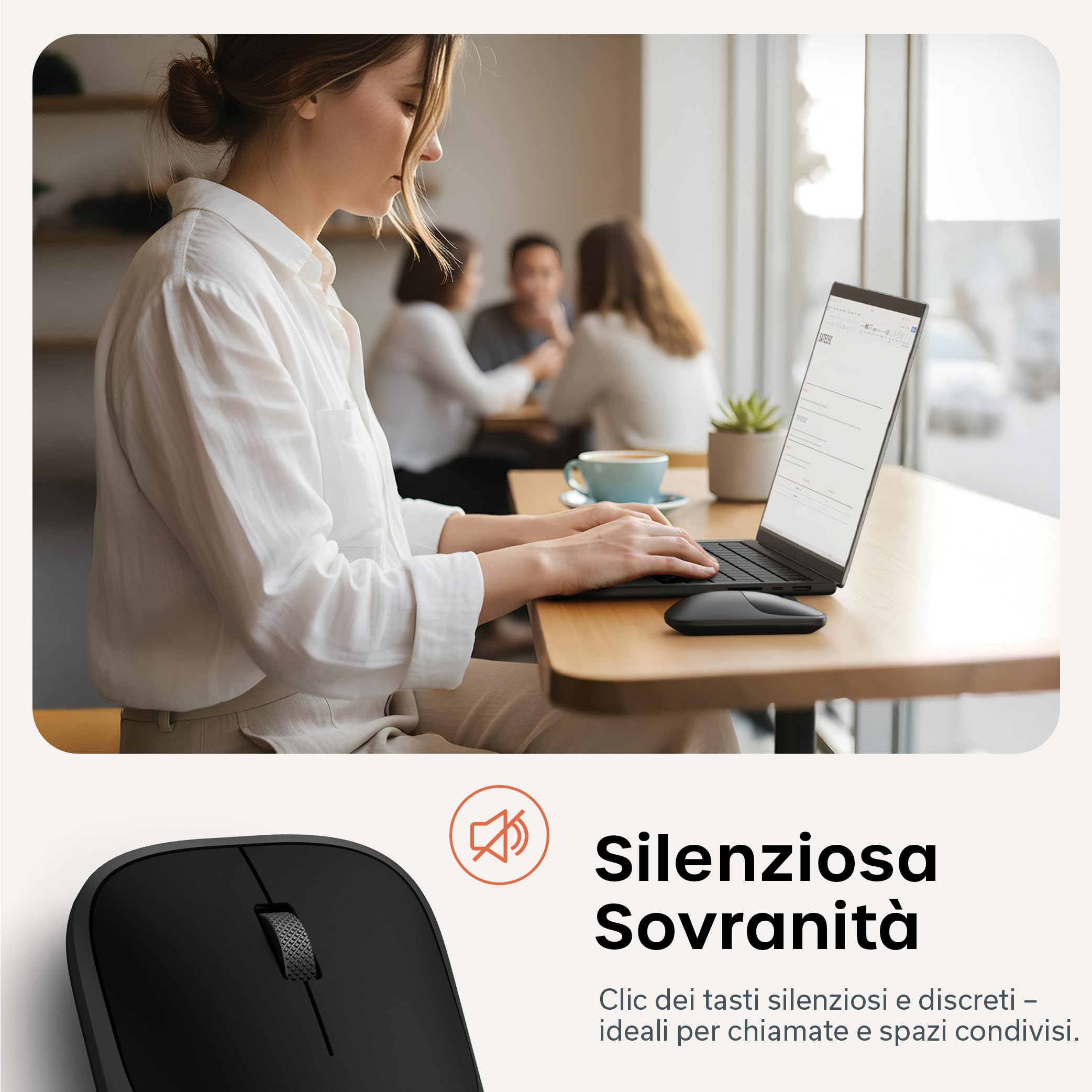 Satechi Mouse Wireless Slim EX, Bluetooth e 2,4 GHz, Nero Siderale | Fino a 3 mesi di autonomia, clic silenziosi, multi-dispositivo, in alluminio opaco, per MacBook, Windows e altro
